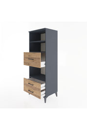 Hyperion Dolap 3 Raflı 3 Çekmeceli 60x44x163 Antrasit-Çam