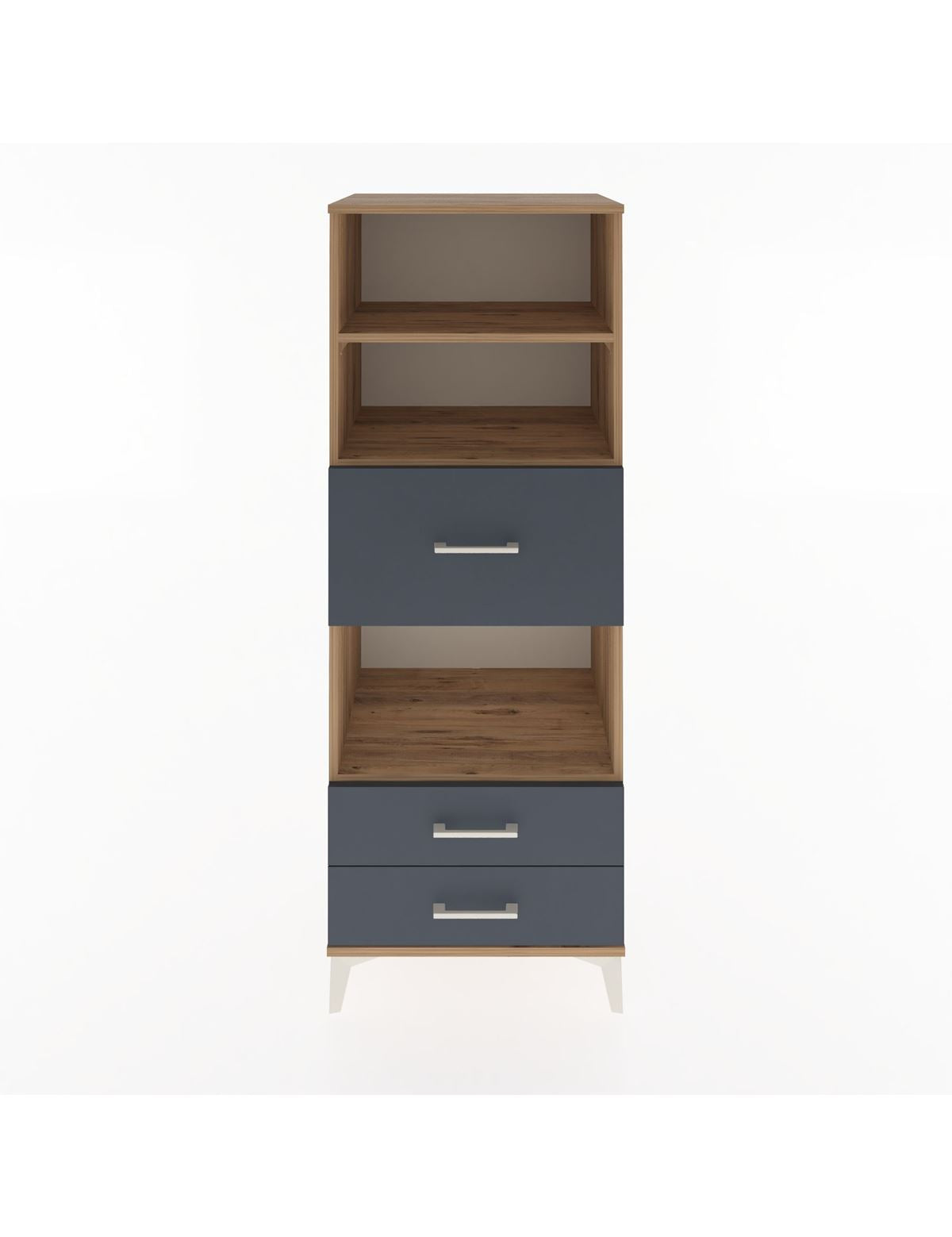 Hyperion Dolap 3 Raflı 3 Çekmeceli 60x44x163 Çam-Antrasit