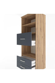 Hyperion Dolap 3 Raflı 3 Çekmeceli 60x44x163 Çam-Antrasit