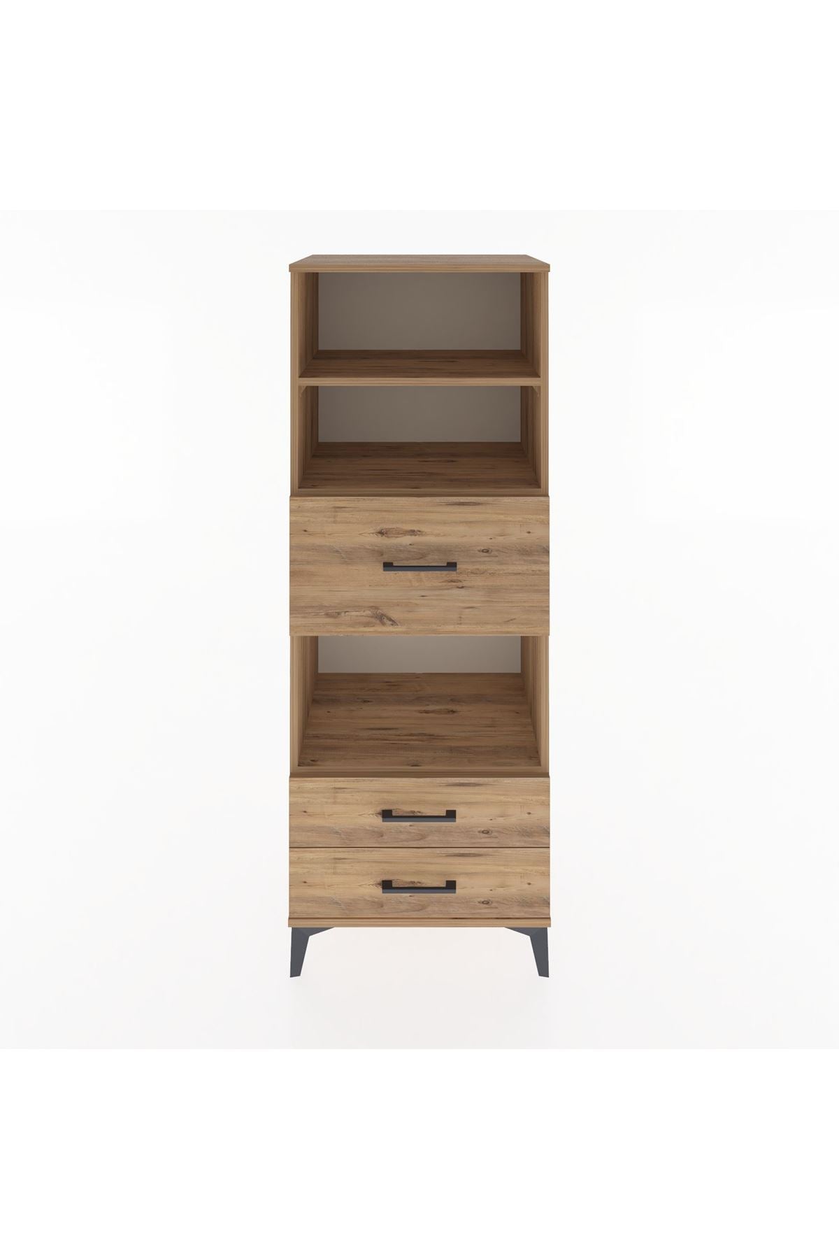 Hyperion Dolap 3 Raflı 3 Çekmeceli 60x44x163 Çam-Çam