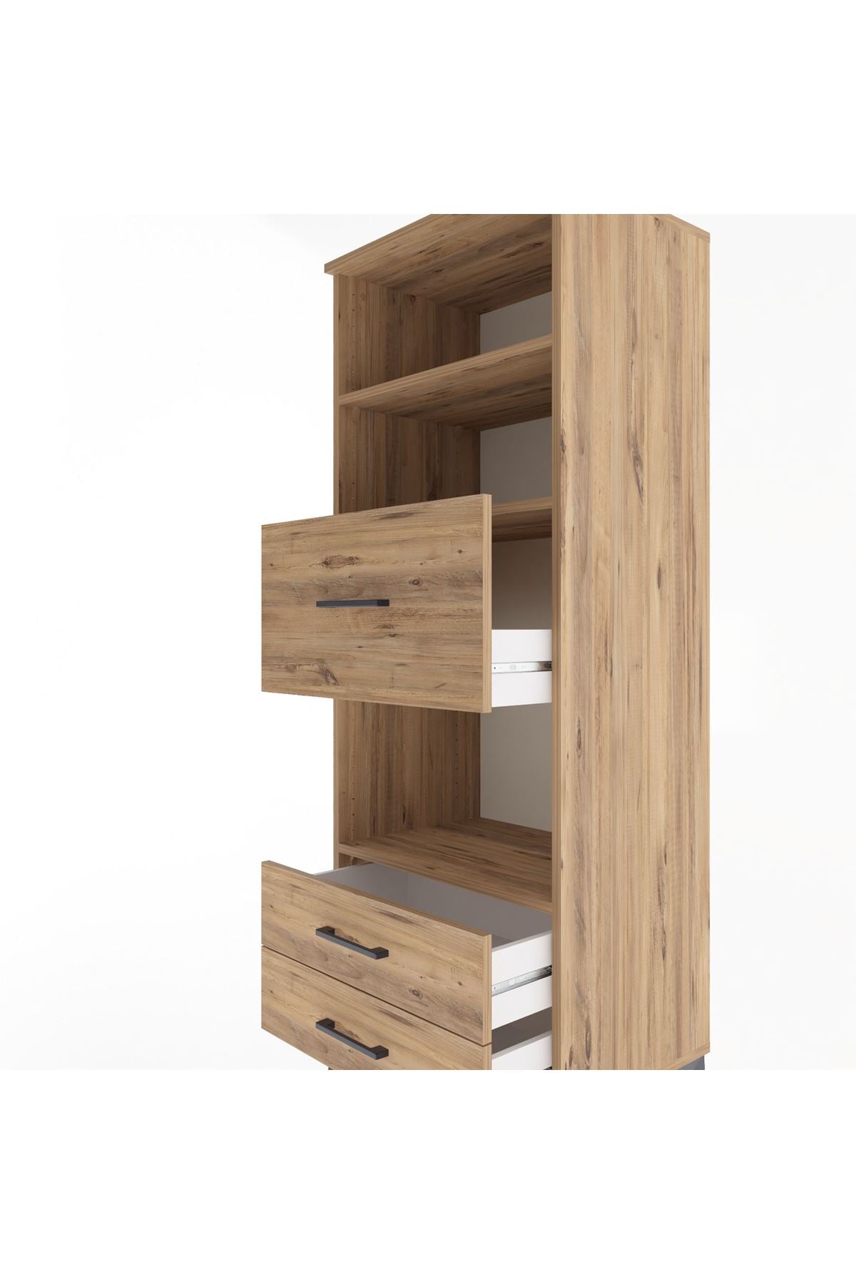 Hyperion Dolap 3 Raflı 3 Çekmeceli 60x44x163 Çam-Çam