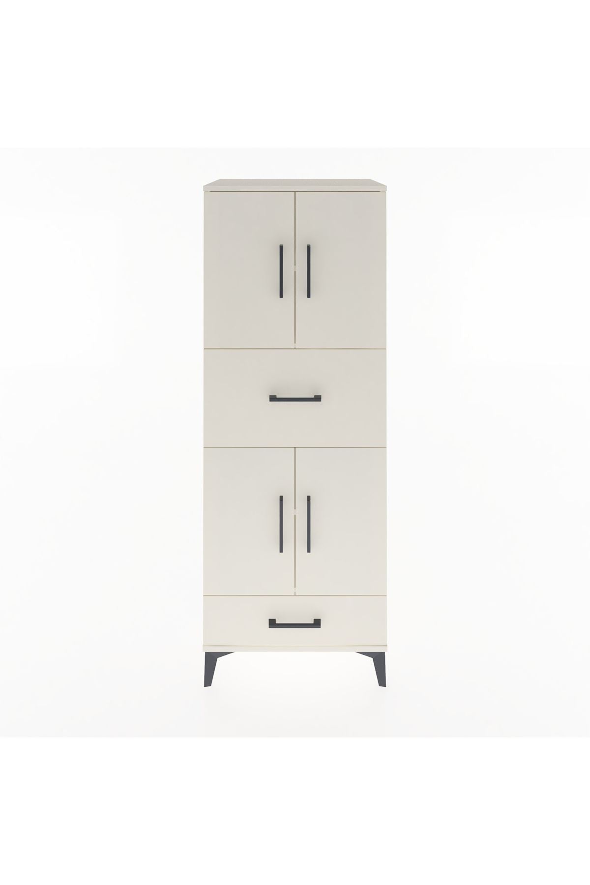Hyperion Dolap 4 Raflı 2 Çekmeceli 4 Kapaklı 60x44x163 Aytaşı-Aytaşı