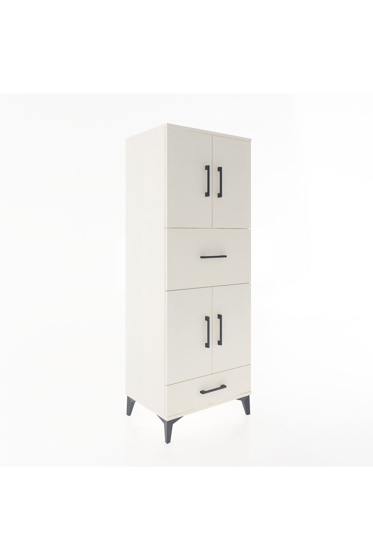 Hyperion Dolap 4 Raflı 2 Çekmeceli 4 Kapaklı 60x44x163 Aytaşı-Aytaşı