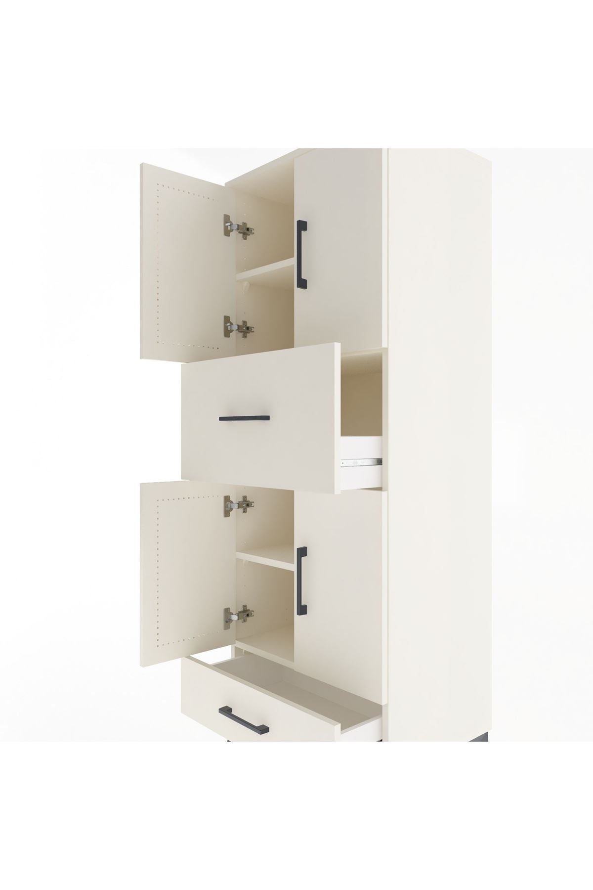 Hyperion Dolap 4 Raflı 2 Çekmeceli 4 Kapaklı 60x44x163 Aytaşı-Aytaşı