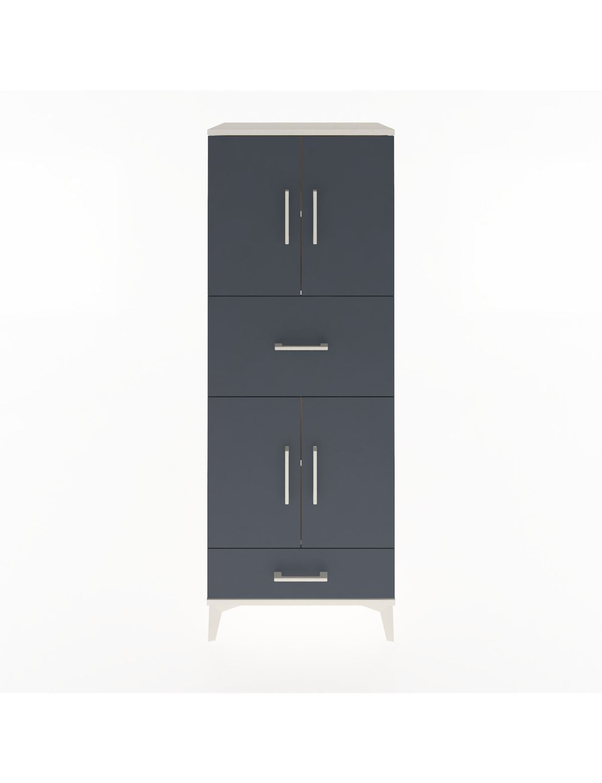 Hyperion Dolap 4 Raflı 2 Çekmeceli 4 Kapaklı 60x44x163 Aytaşı-Antrasit