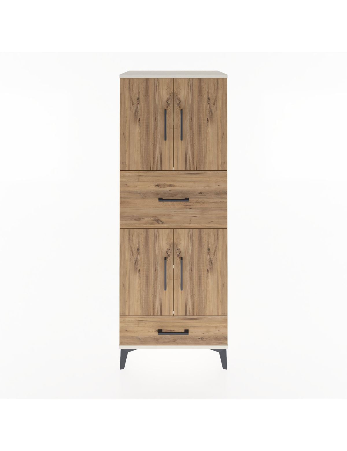 Hyperion Dolap 4 Raflı 2 Çekmeceli 4 Kapaklı 60x44x163 Aytaşı-Çam