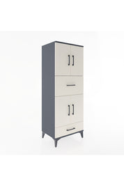 Hyperion Dolap 4 Raflı 2 Çekmeceli 4 Kapaklı 60x44x163 Antrasit-Aytaşı