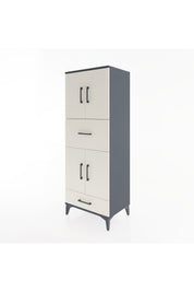 Hyperion Dolap 4 Raflı 2 Çekmeceli 4 Kapaklı 60x44x163 Antrasit-Aytaşı