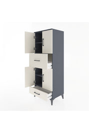 Hyperion Dolap 4 Raflı 2 Çekmeceli 4 Kapaklı 60x44x163 Antrasit-Aytaşı