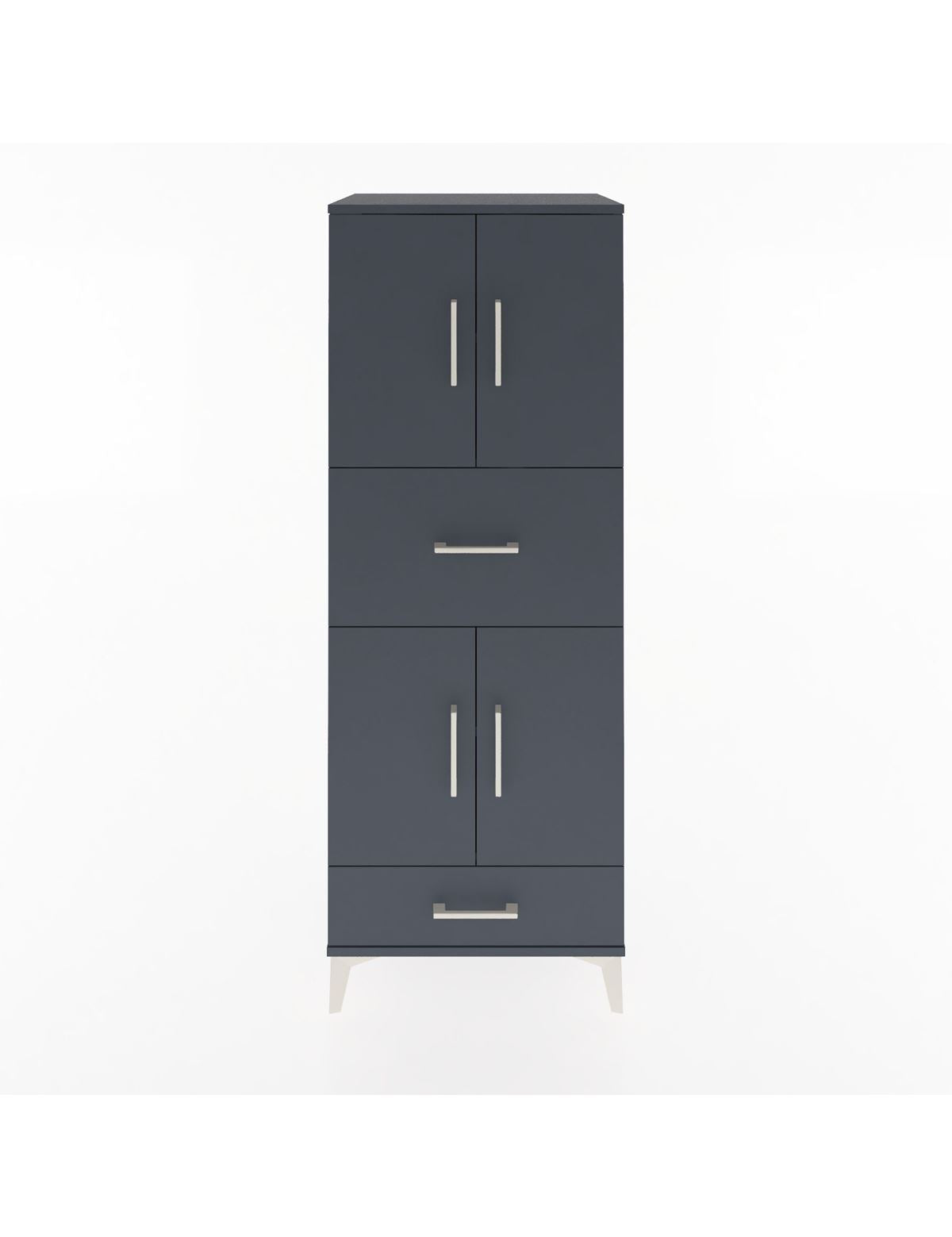 Hyperion Dolap 4 Raflı 2 Çekmeceli 4 Kapaklı 60x44x163 Antrasit-Antrasit