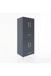 Hyperion Dolap 4 Raflı 2 Çekmeceli 4 Kapaklı 60x44x163 Antrasit-Antrasit
