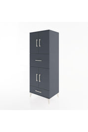 Hyperion Dolap 4 Raflı 2 Çekmeceli 4 Kapaklı 60x44x163 Antrasit-Antrasit