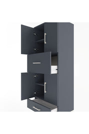 Hyperion Dolap 4 Raflı 2 Çekmeceli 4 Kapaklı 60x44x163 Antrasit-Antrasit