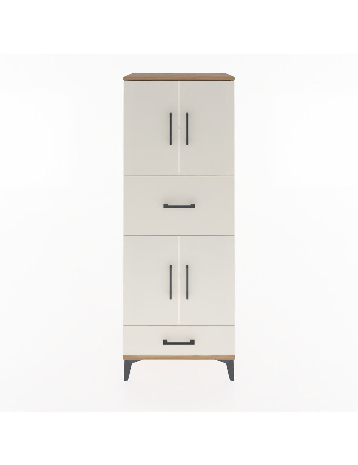 Hyperion Dolap 4 Raflı 2 Çekmeceli 4 Kapaklı 60x44x163 Çam-Aytaşı