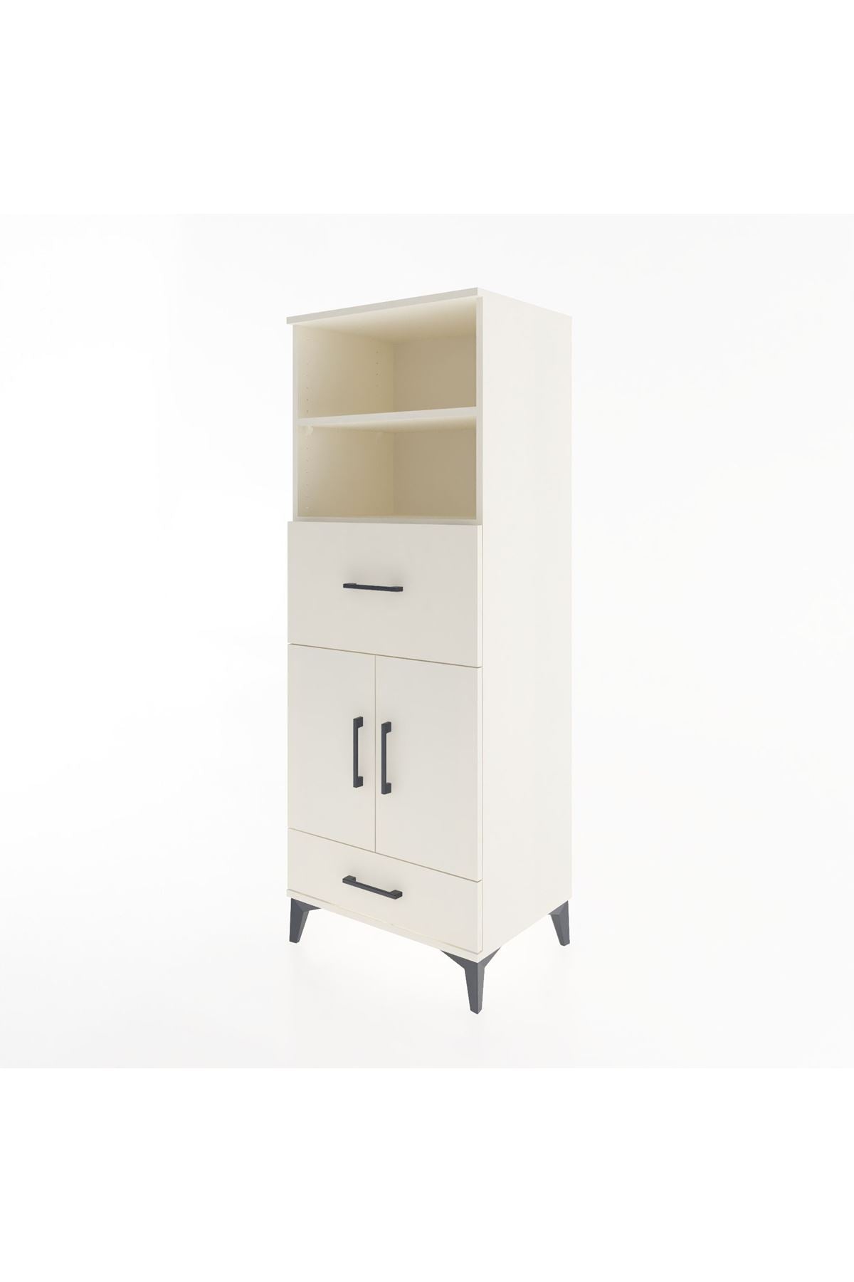 Hyperion Dolap 4 Raflı 2 Çekmeceli 2 Kapaklı 60x44x163 Aytaşı-Aytaşı