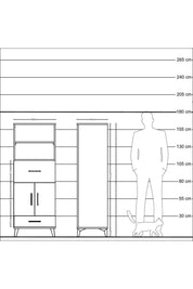 Hyperion Dolap 4 Raflı 2 Çekmeceli 2 Kapaklı 60x44x163 Aytaşı-Çam