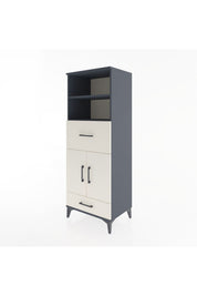 Hyperion Dolap 4 Raflı 2 Çekmeceli 2 Kapaklı 60x44x163 Antrasit-Aytaşı