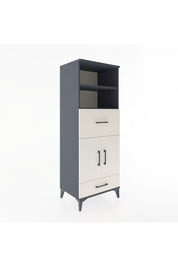 Hyperion Dolap 4 Raflı 2 Çekmeceli 2 Kapaklı 60x44x163 Antrasit-Aytaşı
