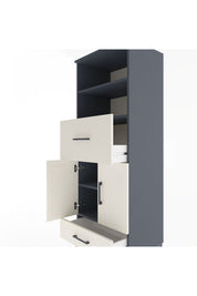 Hyperion Dolap 4 Raflı 2 Çekmeceli 2 Kapaklı 60x44x163 Antrasit-Aytaşı
