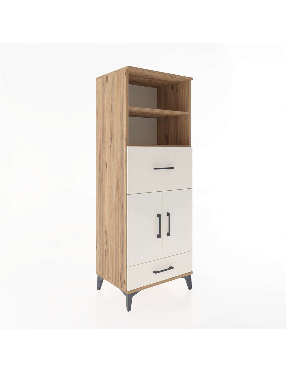 Hyperion Dolap 4 Raflı 2 Çekmeceli 2 Kapaklı 60x44x163 Çam-Aytaşı