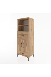 Hyperion Dolap 4 Raflı 2 Çekmeceli 2 Kapaklı 60x44x163 Çam-Çam