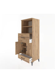 Hyperion Dolap 4 Raflı 2 Çekmeceli 2 Kapaklı 60x44x163 Çam-Çam