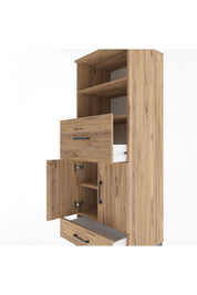 Hyperion Dolap 4 Raflı 2 Çekmeceli 2 Kapaklı 60x44x163 Çam-Çam