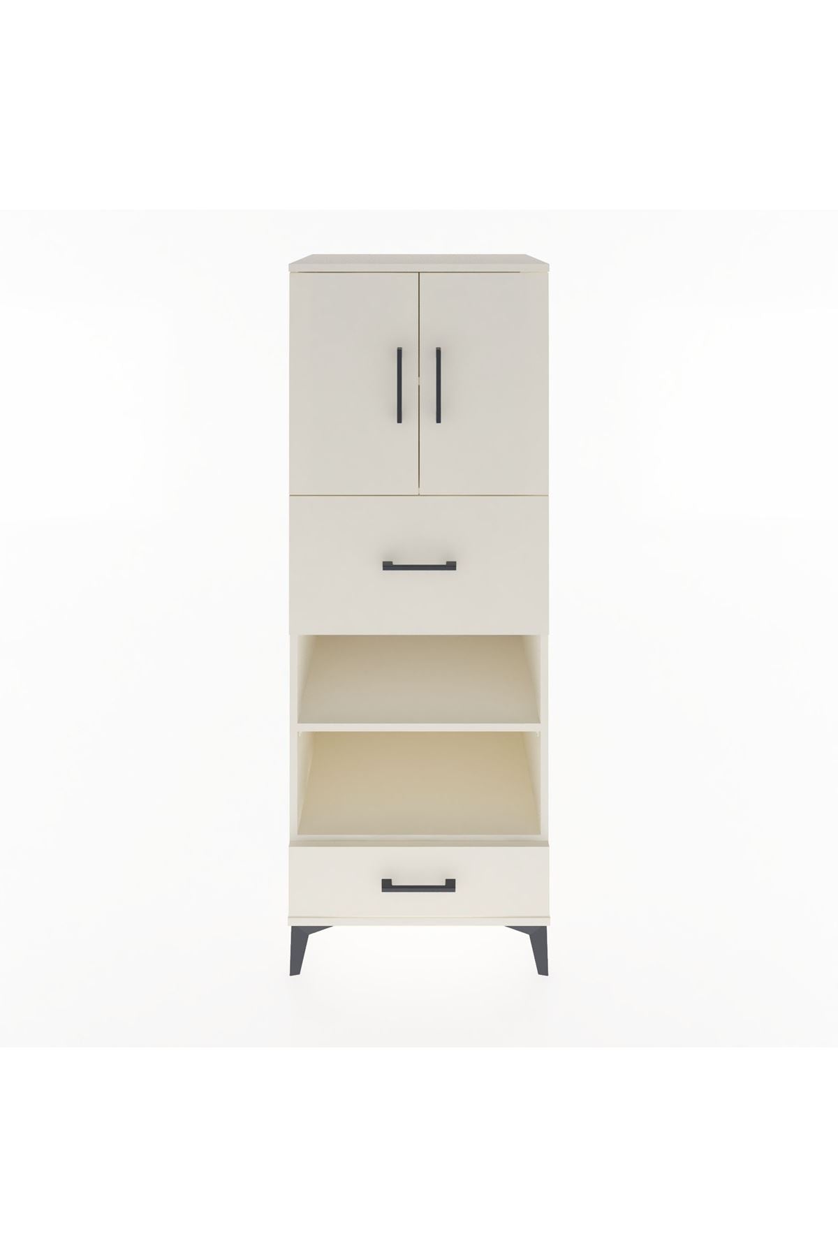 Hyperion Dolap 4 Raflı 2 Çekmeceli 2 Kapaklı 60x44x163 Aytaşı-Aytaşı
