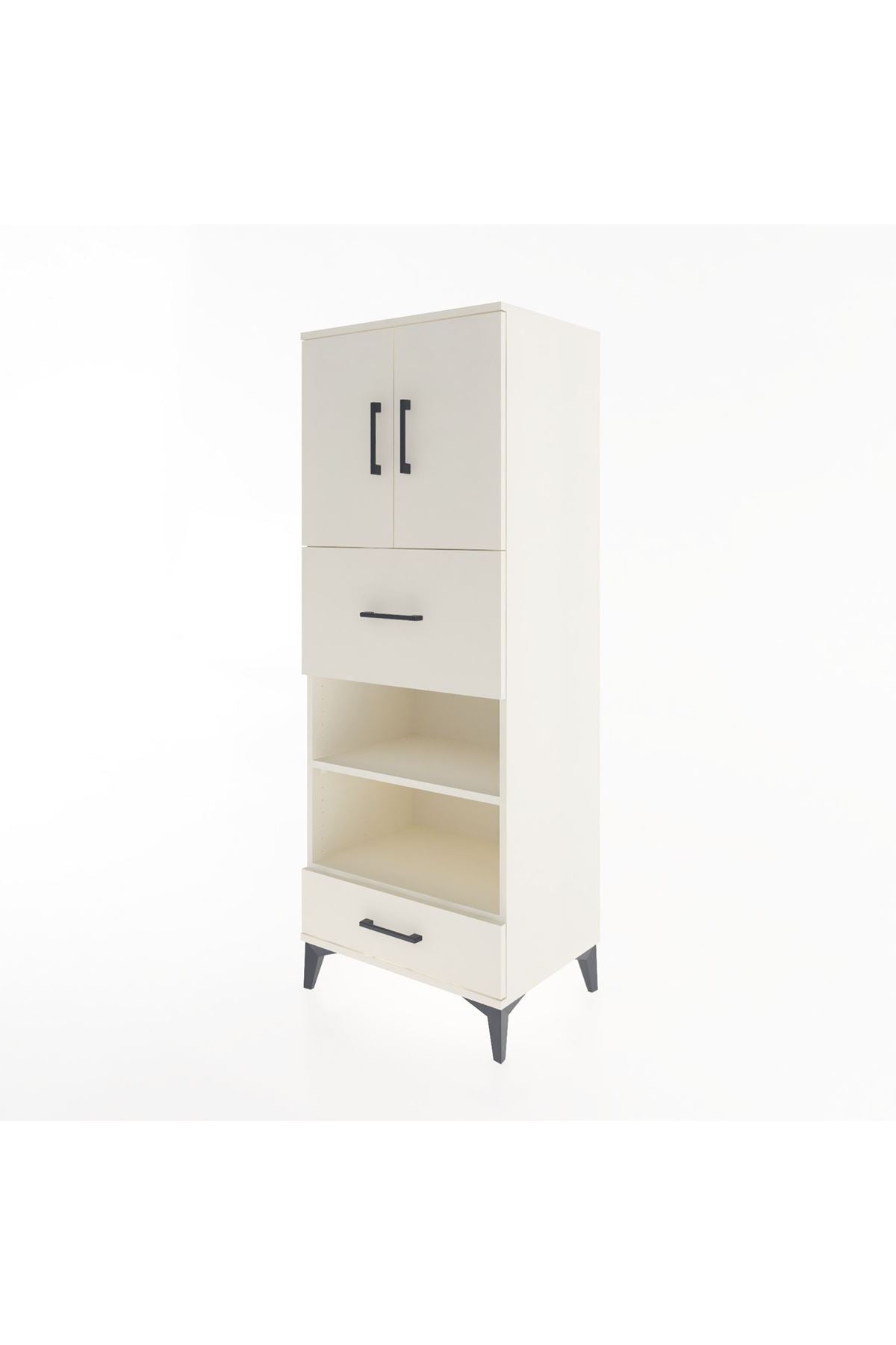 Hyperion Dolap 4 Raflı 2 Çekmeceli 2 Kapaklı 60x44x163 Aytaşı-Aytaşı