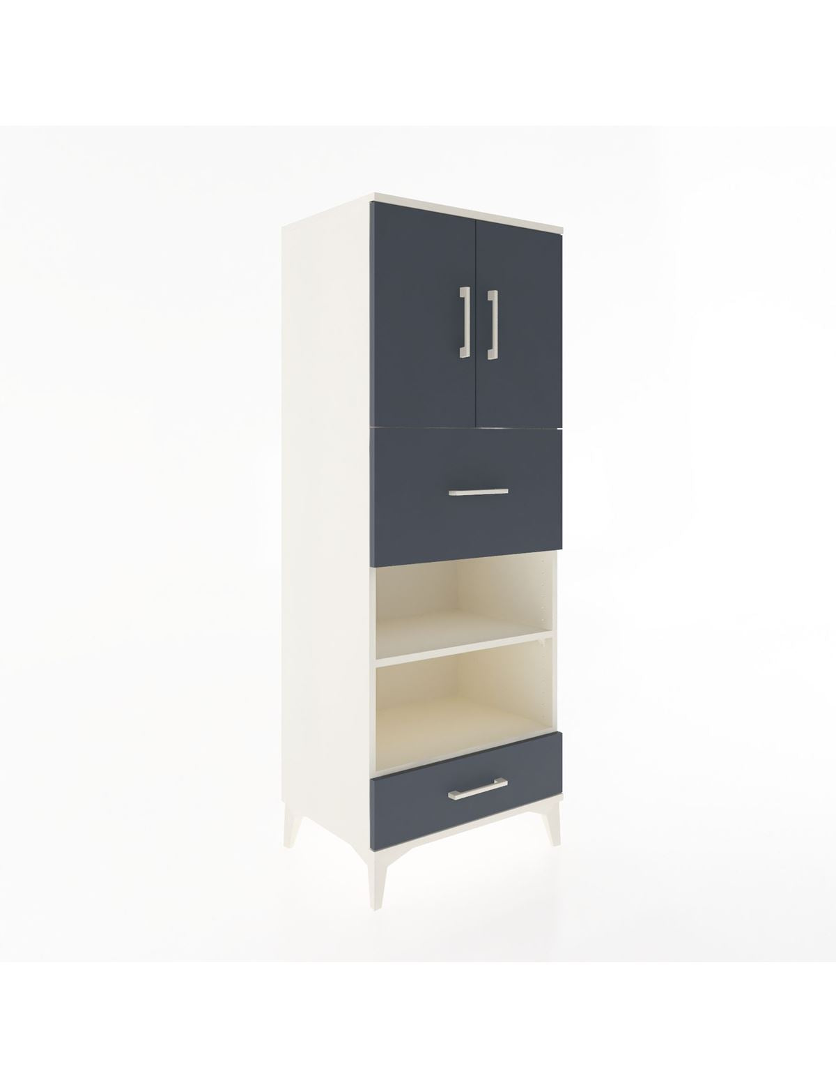 Hyperion Dolap 4 Raflı 2 Çekmeceli 2 Kapaklı 60x44x163 Aytaşı-Antrasit