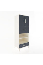 Hyperion Dolap 4 Raflı 2 Çekmeceli 2 Kapaklı 60x44x163 Aytaşı-Antrasit