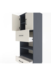 Hyperion Dolap 4 Raflı 2 Çekmeceli 2 Kapaklı 60x44x163 Antrasit-Aytaşı