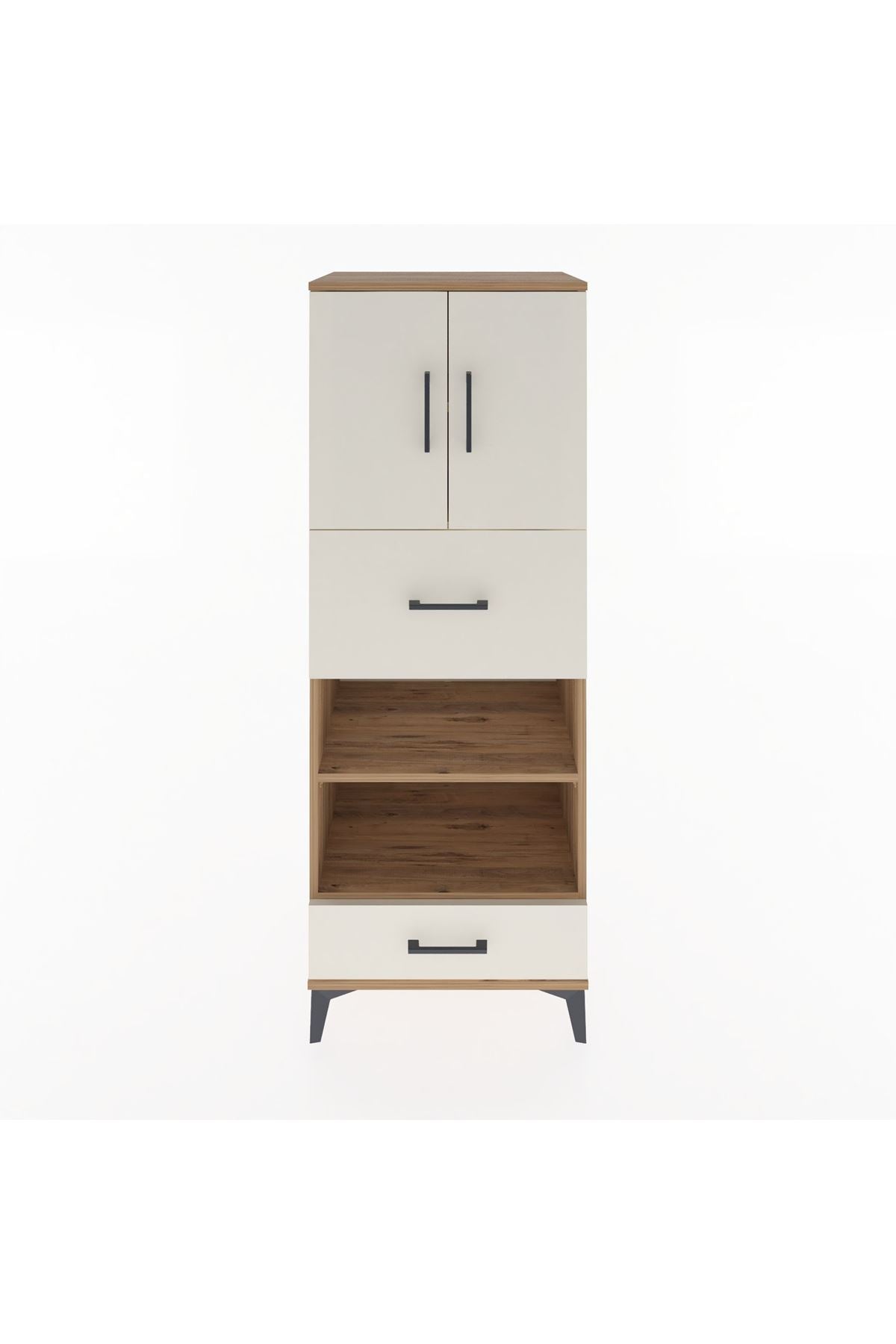 Hyperion Dolap 4 Raflı 2 Çekmeceli 2 Kapaklı 60x44x163 Çam-Aytaşı