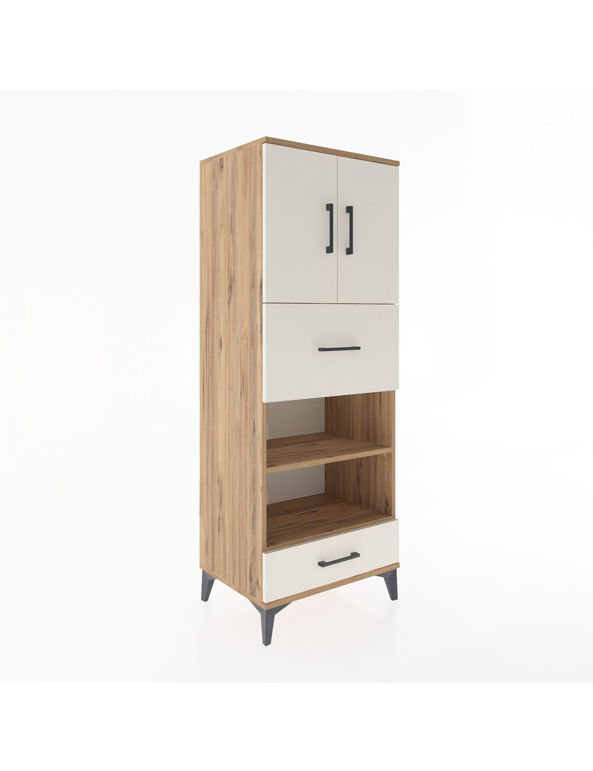 Hyperion Dolap 4 Raflı 2 Çekmeceli 2 Kapaklı 60x44x163 Çam-Aytaşı