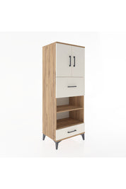 Hyperion Dolap 4 Raflı 2 Çekmeceli 2 Kapaklı 60x44x163 Çam-Aytaşı
