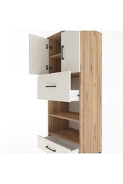 Hyperion Dolap 4 Raflı 2 Çekmeceli 2 Kapaklı 60x44x163 Çam-Aytaşı