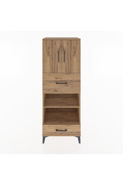 Hyperion Dolap 4 Raflı 2 Çekmeceli 2 Kapaklı 60x44x163 Çam-Çam
