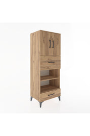 Hyperion Dolap 4 Raflı 2 Çekmeceli 2 Kapaklı 60x44x163 Çam-Çam
