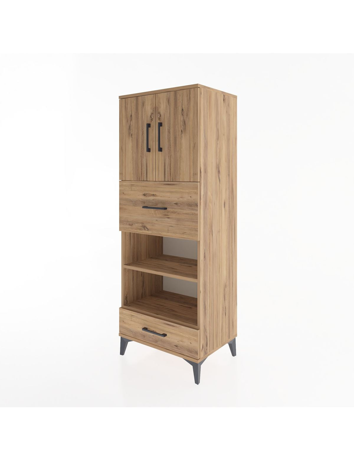 Hyperion Dolap 4 Raflı 2 Çekmeceli 2 Kapaklı 60x44x163 - S53M053V9B