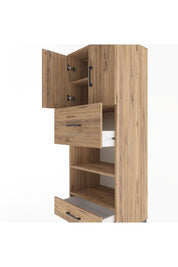 Hyperion Dolap 4 Raflı 2 Çekmeceli 2 Kapaklı 60x44x163 Çam-Çam