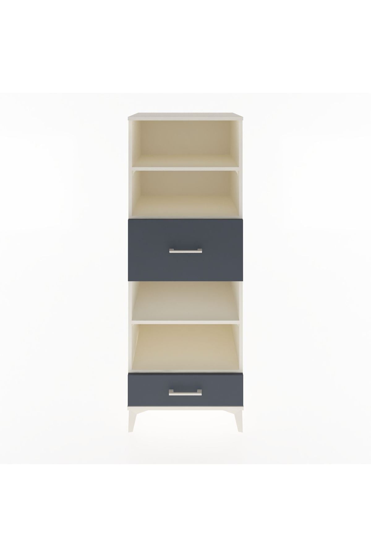 Hyperion Dolap 4 Raflı 2 Çekmeceli 60x44x163 Aytaşı-Antrasit