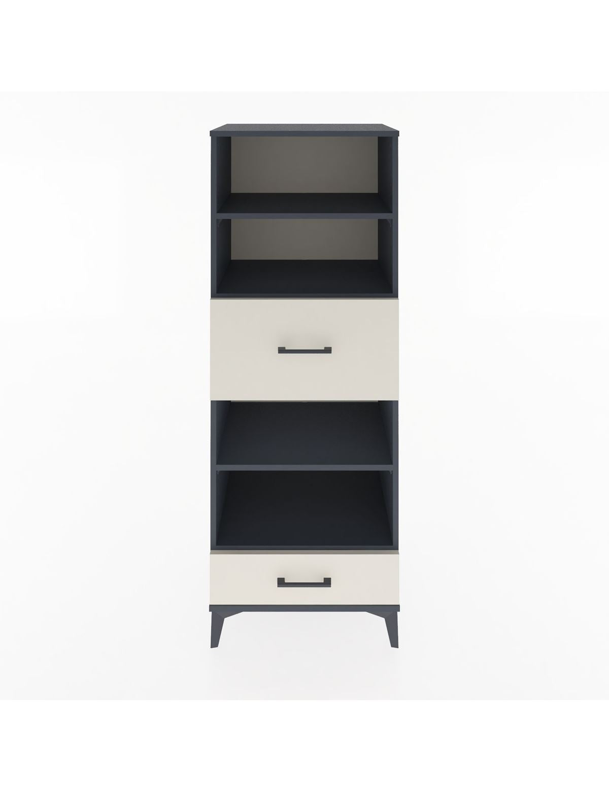 Hyperion Dolap 4 Raflı 2 Çekmeceli 60x44x163 Antrasit-Aytaşı