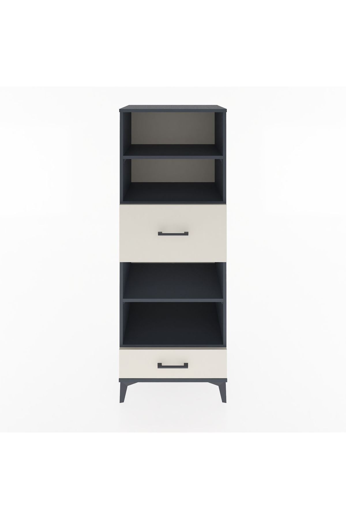 Hyperion Dolap 4 Raflı 2 Çekmeceli 60x44x163 Antrasit-Aytaşı