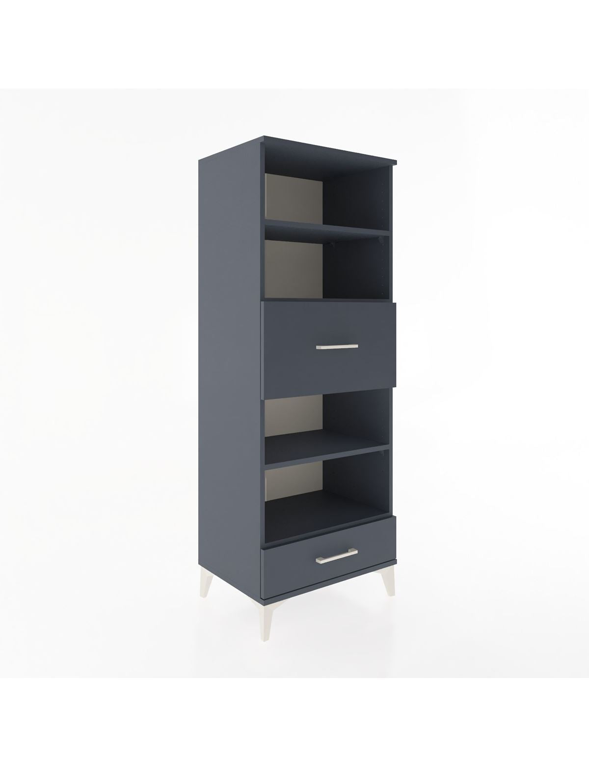 Hyperion Dolap 4 Raflı 2 Çekmeceli 60x44x163 Antrasit-Antrasit