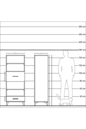 Hyperion Dolap 4 Raflı 2 Çekmeceli 60x44x163 Antrasit-Antrasit