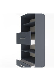 Hyperion Dolap 4 Raflı 2 Çekmeceli 60x44x163 Antrasit-Antrasit