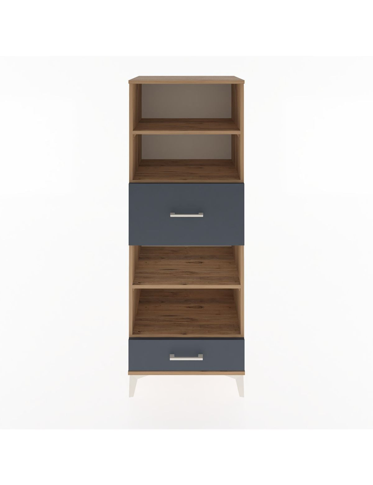 Hyperion Dolap 4 Raflı 2 Çekmeceli 60x44x163 Çam-Antrasit