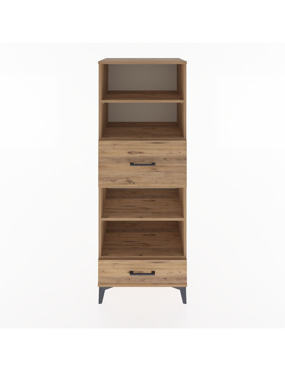 Hyperion Dolap 4 Raflı 2 Çekmeceli 60x44x163 Çam-Çam