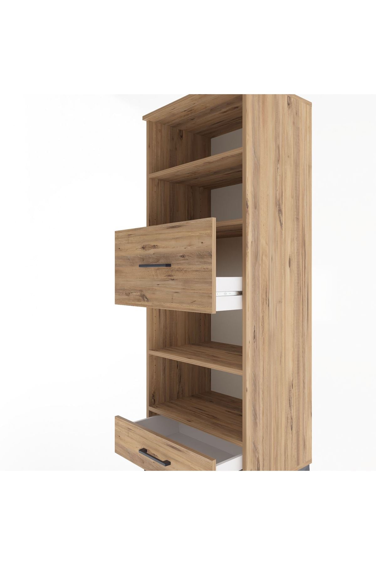 Hyperion Dolap 4 Raflı 2 Çekmeceli 60x44x163 Çam-Çam