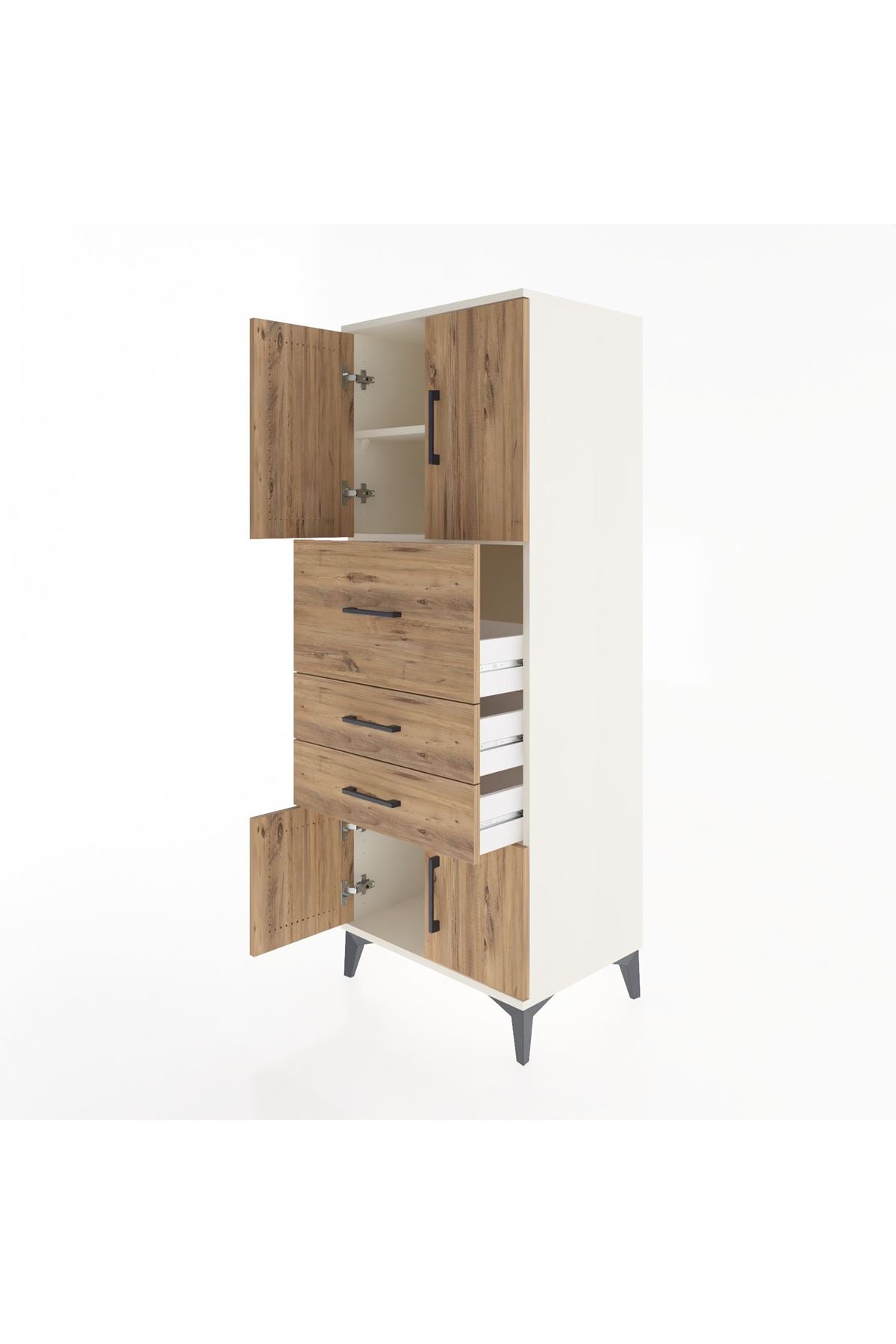 Hyperion Dolap 2 Raflı 3 Çekmeceli 4 Kapaklı 60x44x163 Aytaşı-Çam